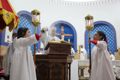Primeiro dia da Novena: Missa com Bênção do Santíssimo Sacramento aos Romeiros - 6 de Agosto