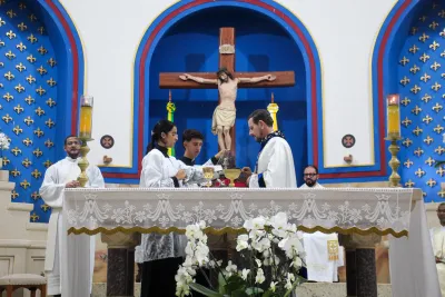 Primeiro dia da Novena: Missa com Bênção do Santíssimo Sacramento aos Romeiros - 6 de Agosto