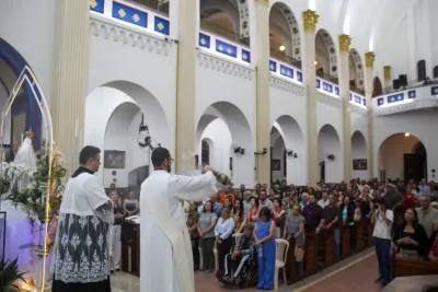 Primeiro dia da Novena: Missa com Bênção do Santíssimo Sacramento aos Romeiros - 6 de Agosto