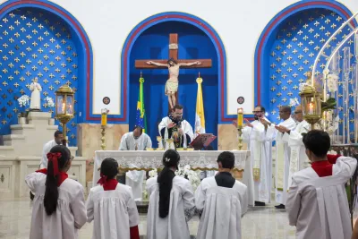 Primeiro dia da Novena: Missa com Bênção do Santíssimo Sacramento aos Romeiros - 6 de Agosto