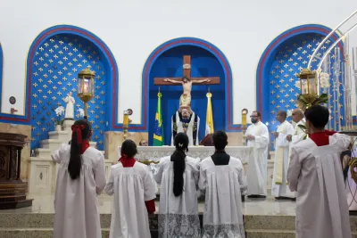 Primeiro dia da Novena: Missa com Bênção do Santíssimo Sacramento aos Romeiros - 6 de Agosto
