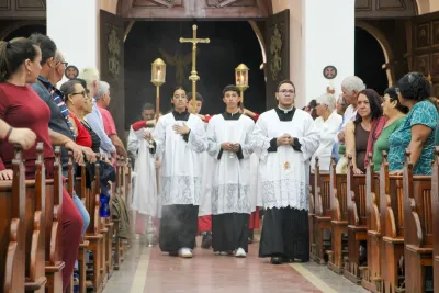 Primeiro dia da Novena: Missa com Bênção do Santíssimo Sacramento aos Romeiros - 6 de Agosto