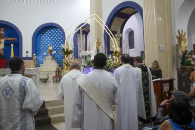 Primeiro dia da Novena: Missa com Bênção do Santíssimo Sacramento aos Romeiros - 6 de Agosto