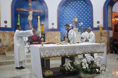 Primeiro dia da Novena: Missa com Bênção do Santíssimo Sacramento aos Romeiros - 6 de Agosto