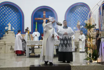 Primeiro dia da Novena: Missa com Bênção do Santíssimo Sacramento aos Romeiros - 6 de Agosto