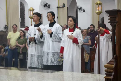 Primeiro dia da Novena: Missa com Bênção do Santíssimo Sacramento aos Romeiros - 6 de Agosto