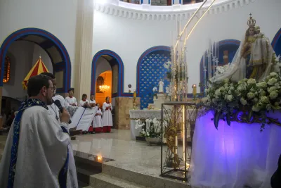 Primeiro dia da Novena: Missa com Bênção do Santíssimo Sacramento aos Romeiros - 6 de Agosto